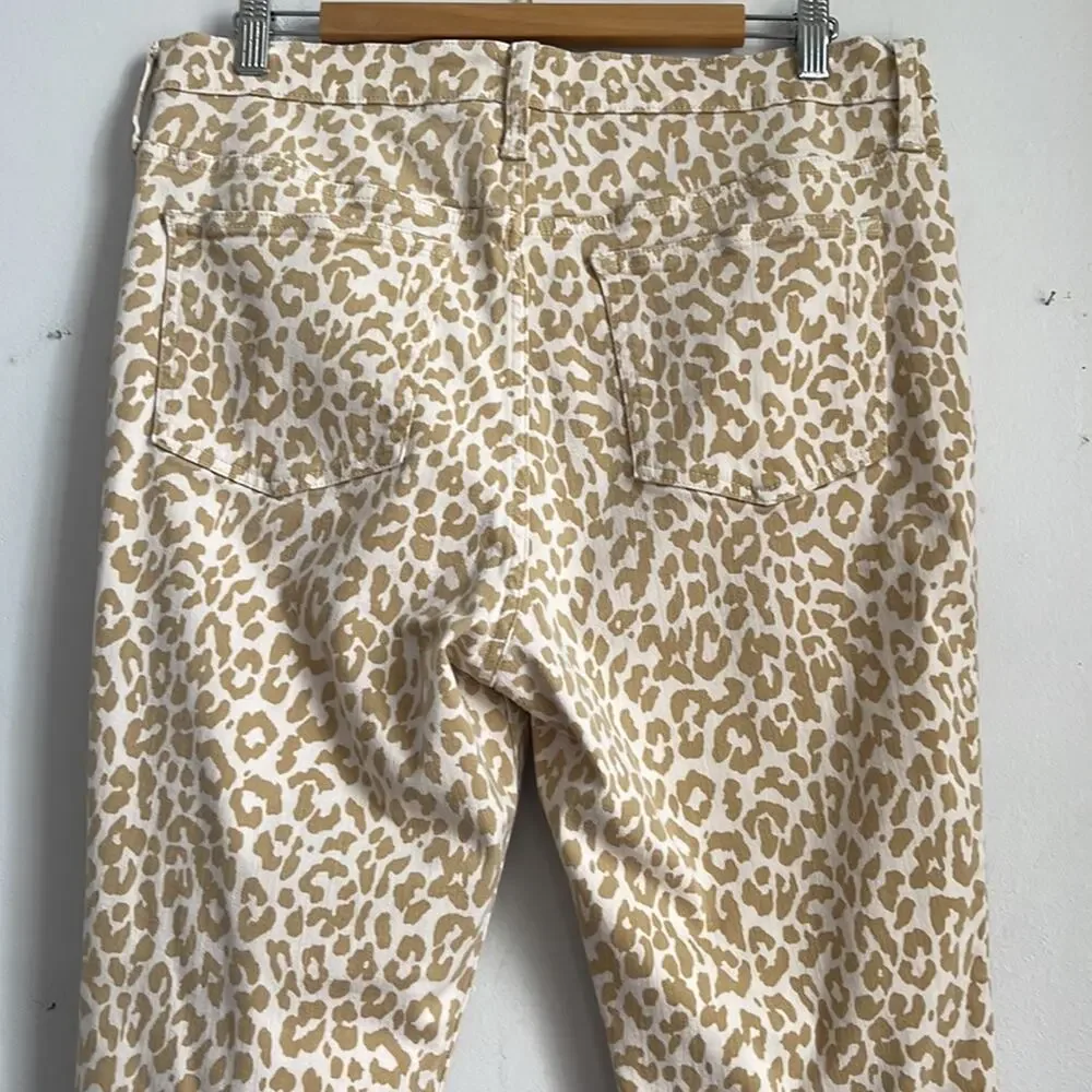 J. Crew 10” high rise toothpick leopard print skinny jeans sz 32